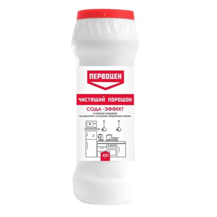 Универсальное чистящее средство ПЕРВОЦЕН сода-эффект, 400гр Универсальное чистящее средство ПЕРВОЦЕН сода-эффект, 400гр