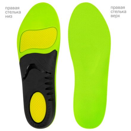Стельки для кроссовок СПОРТИВНЫЕ КАРКАСНЫЕ, материал PU PRO SPORT, размер RU 40-41 / EU 41-42, с линиями выреза, SHEGRA (ШЕГРА), 700767