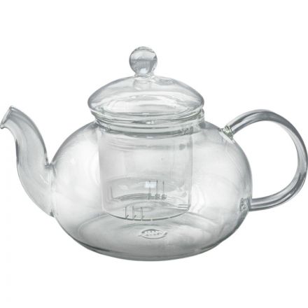 Чайник заварочный 1000мл стекл. ЛИПОВЫЙ ЦВЕТ со стеклянным ситом (TP075)