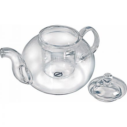 Чайник заварочный 1000мл стекл. ЛИПОВЫЙ ЦВЕТ со стеклянным ситом (TP075)