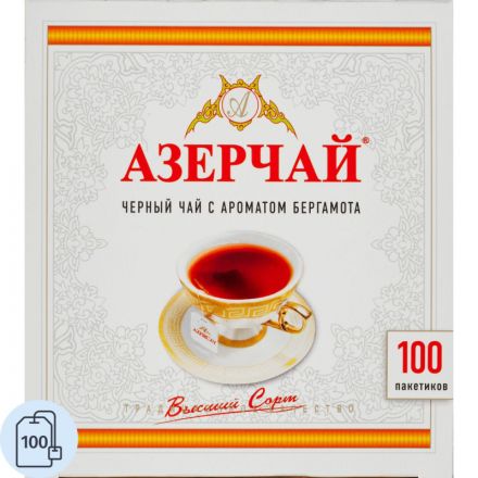 Чай Азерчай Букет черный с бергамотом 100 пакетиков