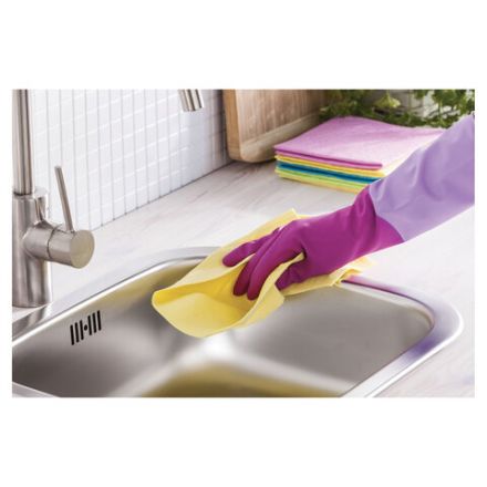 Перчатки МНОГОРАЗОВЫЕ резиновые YORK "Роза", хлопчатобумажное напыление, ПРОЧНЫЕ, размер 8-9, L (большой), розовые, вес 75 г, 92680 Перчатки МНОГОРАЗОВЫЕ резиновые YORK "Роза", хлопчатобумажное напыление, ПРОЧНЫЕ, размер 8-9, L (большой), розовые, вес 75 г, 92680