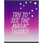 Тетрадь общая А5 48л №1School Magic stars фиол.,клет,скреп, ВД-лак