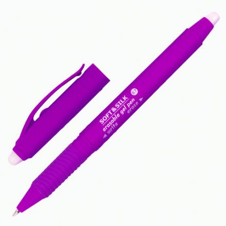 Ручка стираемая гелевая с грипом BRAUBERG "SOFT&SILK FRUITY", СИНЯЯ, корпус ассорти, узел 0,7 мм, 143254