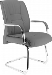 Кресло для посетителей Everprof Kent CF Экокожа Серый