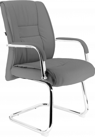 Кресло для посетителей Everprof Kent CF Экокожа Серый