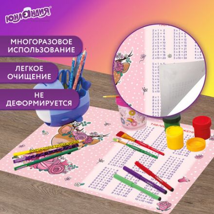 Настольное покрытие ЮНЛАНДИЯ, А3+, пластик, 46x33 см, "Fawn", 270395