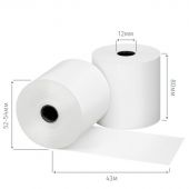 Чековая лента из термобумаги 80 мм (диаметр 52-54 мм, намотка 43 м, втулка 12 мм, 12 штук в упаковке)