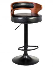 Стул барный DOBRIN FRED BLACK, коричневое дерево, чёрный Стул барный DOBRIN FRED BLACK, коричневое дерево, чёрный