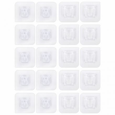 Крючки-кронштейны самоклеящиеся 6х6 см, КОМПЛЕКТ 10 шт., акриловый клей, LAIMA Home, 608794