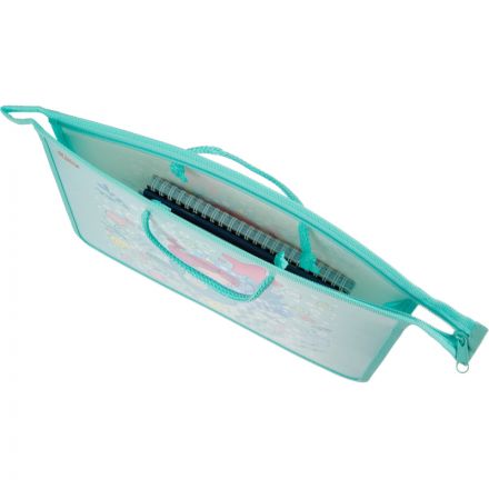 Папка для тетрадей №1School Русалка А4 на молн с ручкам,пластик, 45мм,ПТ-15