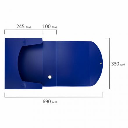 Короб архивный 330х245х100 мм, пластик разборный, до 900 листов, синий, 0,9 мм, BRAUBERG EXTRA, 272894