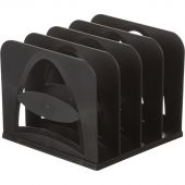 Вертикальный накопитель сортер Стамм пластиковый черный ширина 210 мм 4 отделения (сборный)