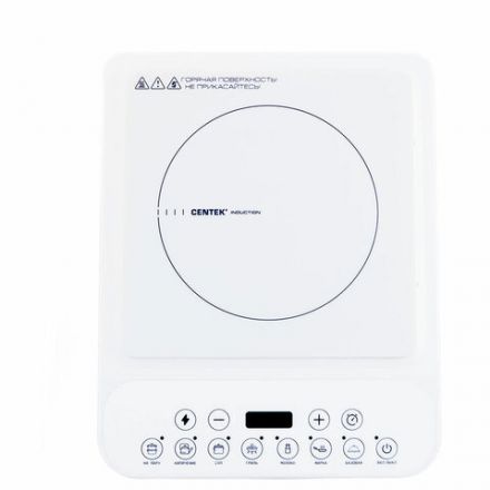 Настольная индукционная плита CENTEK CT-1517, 2000 Вт, 7 программ, электронное управление, белая, CT-1517 White