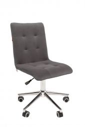 Офисное кресло Chairman 030 Россия ткань Т-55 серый, хром, без подлокотников Офисное кресло Chairman 030 Россия ткань Т-55 серый, хром, без подлокотников