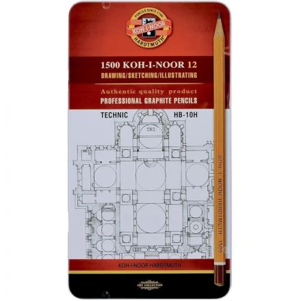 Набор карандашей чернгр KOH-I-NOOR TECHNIC HB-10H 12шт мет.к.1502012007PLRU Набор карандашей чернгр KOH-I-NOOR TECHNIC HB-10H 12шт мет.к.1502012007PLRU