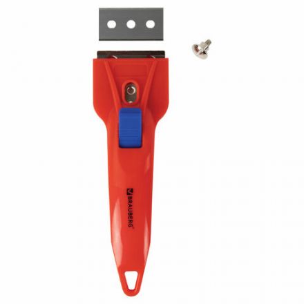 Скребок для любых поверхностей (стеклокерамика, стекло, плитка) BRAUBERG "CLASSIC", фиксатор, 607458