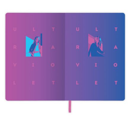 Блокнот А5 (143x210 мм), BRAUBERG VISTA "Ultraviolet", под кожу, гибкий, 80 л., 112061