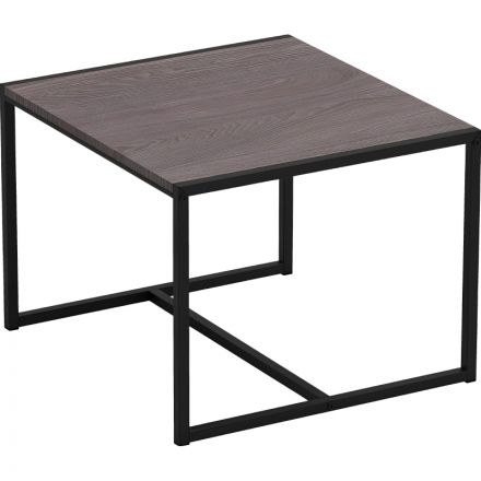 Стол журнальный TI_Комус Онега-3 490x490x455 мет чер/ЛДСП ясень анкор темн