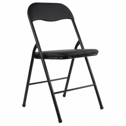 Стул складной BRABIX "Golf CF-007", черный каркас, кожзам черный, 531565 Стул складной BRABIX "Golf CF-007", черный каркас, кожзам черный, 531565