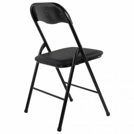 Стул складной BRABIX "Golf CF-007", черный каркас, кожзам черный, 531565 Стул складной BRABIX "Golf CF-007", черный каркас, кожзам черный, 531565