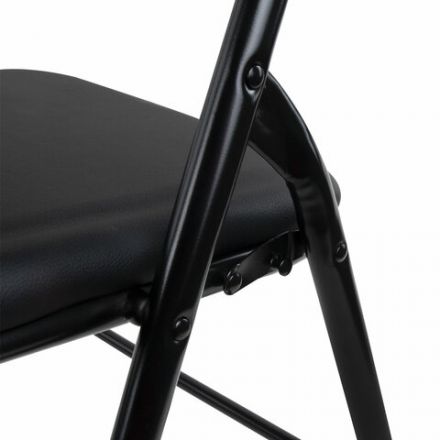 Стул складной BRABIX "Golf CF-007", черный каркас, кожзам черный, 531565 Стул складной BRABIX "Golf CF-007", черный каркас, кожзам черный, 531565