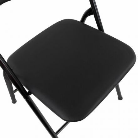 Стул складной BRABIX "Golf CF-007", черный каркас, кожзам черный, 531565 Стул складной BRABIX "Golf CF-007", черный каркас, кожзам черный, 531565