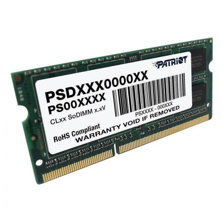 Модуль памяти Patriot SL DDR3 4GB 1600MHz 1.35V SODIMM (PSD34G1600L2S)