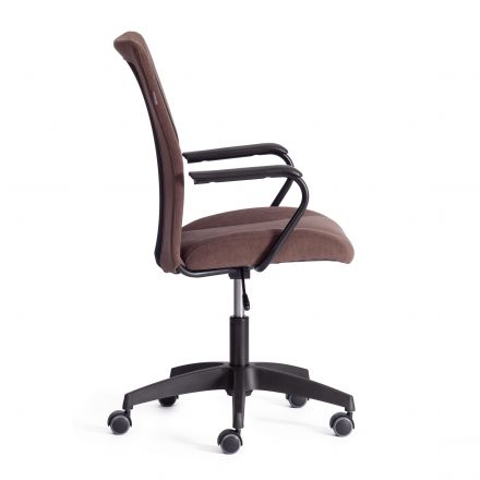 Кресло STAFF флок/ткань, коричневый/черный, 6/W-11