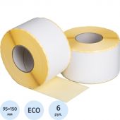 Термоэтикетки ЭКО 95х150м сплошн. с облоем,вт.76,бок.облой 4,166мм,6 рул/уп