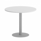 Home Office Стол круглый VR.SP-5-90.1 Белый бриллиант/Серый металл 900*900*753