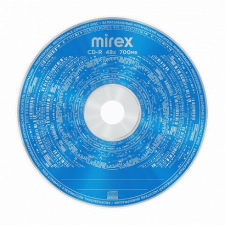 Диск CD-R MIREX, 700 Мб, 48x, Cake Box (упаковка на шпиле), КОМПЛЕКТ 50 шт., UL120051A8B