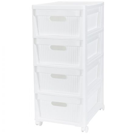 Комод BP_на колесах Velvet, 4 ящика,300х385х690 ММ (Белый)