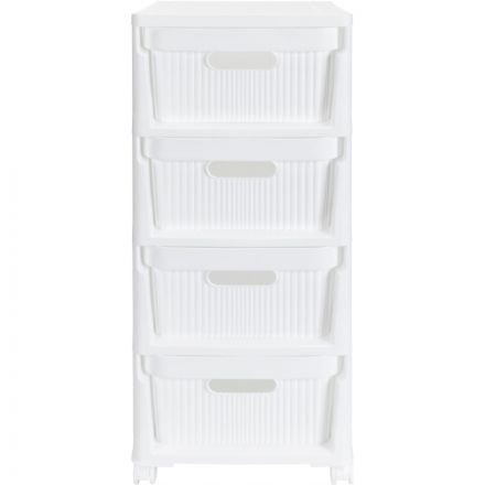 Комод BP_на колесах Velvet, 4 ящика,300х385х690 ММ (Белый)