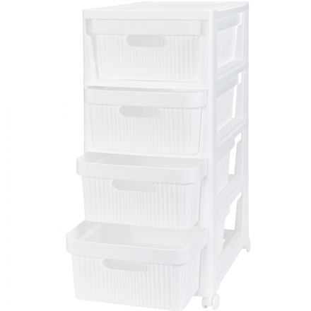 Комод BP_на колесах Velvet, 4 ящика,300х385х690 ММ (Белый)