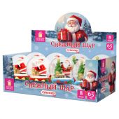 Снежный шар "Дед Мороз" диаметр 65 мм, полистоун/стекло, 2 дизайна ассорти, ЗОЛОТАЯ СКАЗКА, 592598