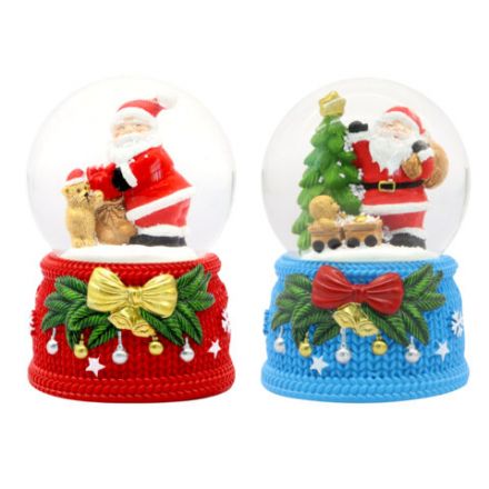 Снежный шар "Дед Мороз" диаметр 65 мм, полистоун/стекло, 2 дизайна ассорти, ЗОЛОТАЯ СКАЗКА, 592598