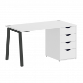 Home Office Стол письменный VR.SP-3-138.4.A Белый бриллиант/Антрацит металл 1380*720*750