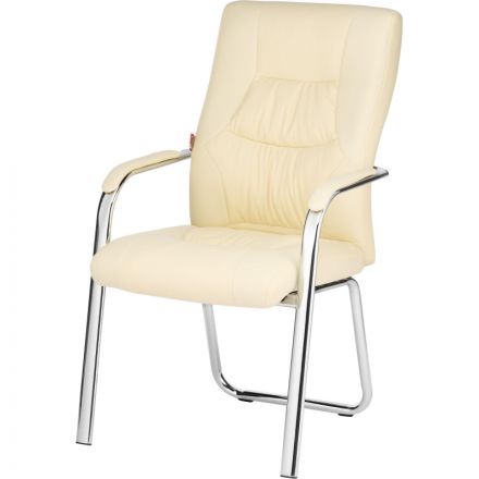 Конференц-кресло BN_TQ_Echair-807 VPU кожзам бежевый, хром