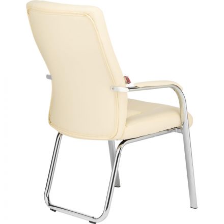 Конференц-кресло BN_TQ_Echair-807 VPU кожзам бежевый, хром