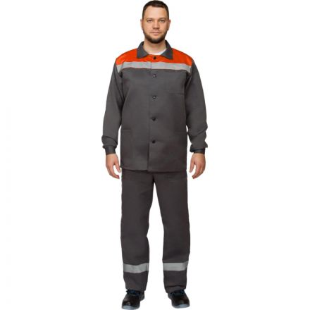 Костюм рабочий летний муж. л16-КПК с СОП сер/оранж (р.52-54) 170-176 Костюм рабочий летний муж. л16-КПК с СОП сер/оранж (р.52-54) 170-176