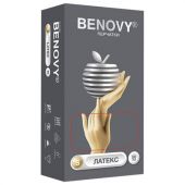 Перчатки латексные смотровые 50 пар (100 штук), размер 6-7, S (малый), бежевые, BENOVY Latex Chlorinated Перчатки латексные смотровые 50 пар (100 штук), размер 6-7, S (малый), бежевые, BENOVY Latex Chlorinated