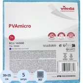 Салфетки хозяйственные Vileda Professional ПВАмикро микроволокно/ПВА покрытие 38x35 см синие 5 штук в упаковке (арт. производителя 143590)