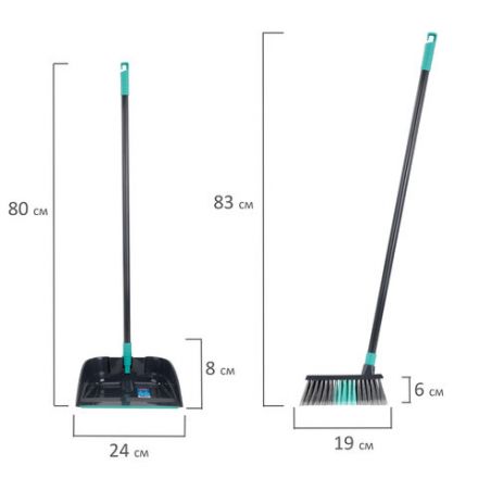 Совок для мусора КОМПЛЕКТ щетка + совок + 2 рукоятки 80 см и 83 см с резьбой, ЛЕНИВКА, LAIMA, 700055 Совок для мусора КОМПЛЕКТ щетка + совок + 2 рукоятки 80 см и 83 см с резьбой, ЛЕНИВКА, LAIMA, 700055