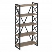 Loft Стеллаж на регулируемых опорах-5 полок VR.L-MST.O-5.8 Тиквуд тёмный/Чёрный металл 800*400*1650