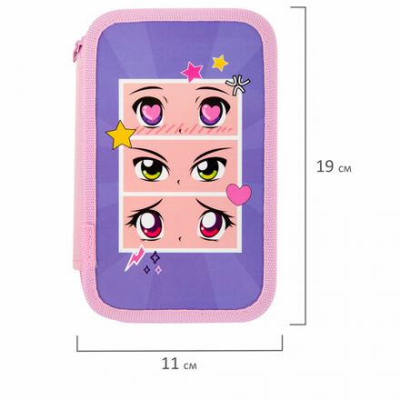 Пенал ПИФАГОР, 3 отделения, ламинированный картон, 19х11 см, "Anime eyes", 272251 Пенал ПИФАГОР, 3 отделения, ламинированный картон, 19х11 см, "Anime eyes", 272251