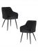 Набор 2 шт Стул обеденный DOBRIN ROBERT, черные матовые ножки, велюр V108-77 Чёрный