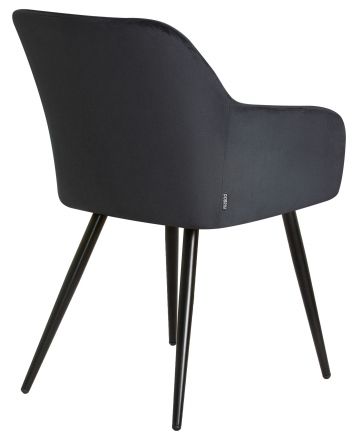 Набор 2 шт Стул обеденный DOBRIN ROBERT, черные матовые ножки, велюр V108-77 Чёрный