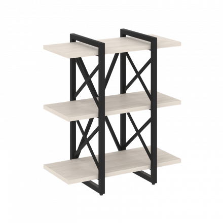 Loft Стеллаж на регулируемых опорах-3 полки VR.L-MST.O-3.4V Денвер светлый/Чёрный металл 800*400*910
