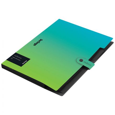 Папка 5 отделений Berlingo "Radiance", А4, 600мкм, на кнопке, голубой/зеленый градиент Папка 5 отделений Berlingo "Radiance", А4, 600мкм, на кнопке, голубой/зеленый градиент